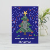 Kerstkaart met platte afbeelding (Staand voorkant)