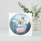 Kerstkaart met platte afbeelding (Staand voorkant)