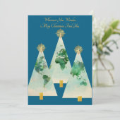 Kerstkaart met platte afbeelding (Staand voorkant)