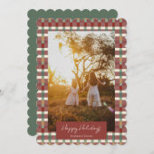 Kerstkaart met platte afbeelding Prettige Feestdag (Voorkant / Achterkant)