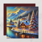 Kerstkaart met platte afdruk (Voorkant / Achterkant)