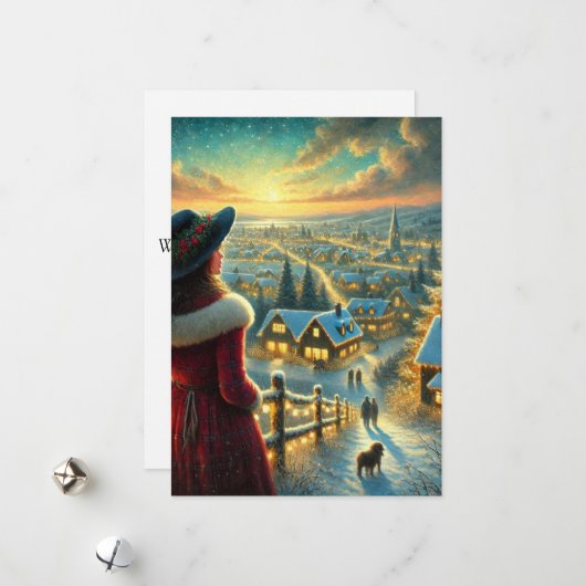 Kerstkaart met platte afdruk (Voorkant / Achterkant in situ)