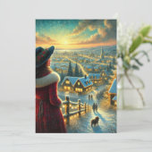 Kerstkaart met platte afdruk (Staand voorkant)