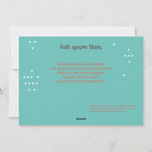 Kerstkaart met platte figuren (Achterkant)