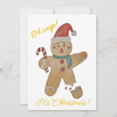 Kerstkaart met platte gemberkoekjes (Voorkant)