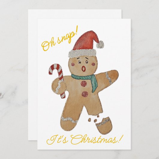 Kerstkaart met platte gemberkoekjes (Voorkant / Achterkant)