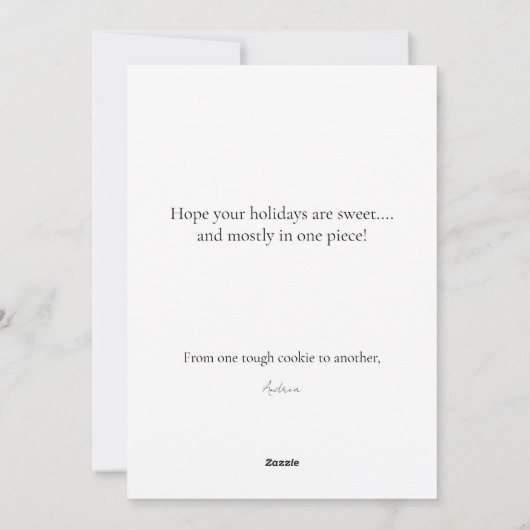 Kerstkaart met platte gemberkoekjes (Achterkant)