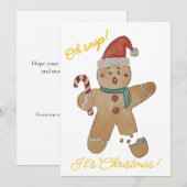 Kerstkaart met platte gingerbread cookie (Voorkant / Achterkant)