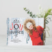 Kerstkaart met platte kerstvakantie foto en tekst  (Staand voorkant)