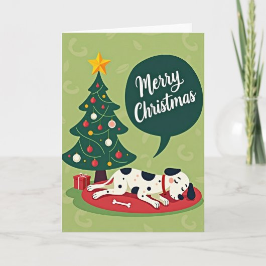 Kerstkaart met platte kunst kaart (Voorkant)