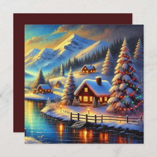 Kerstkaart met platte vorm (Voorkant / Achterkant)