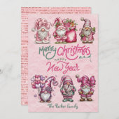 Kerstkaart met platte vormgeving (Voorkant / Achterkant)