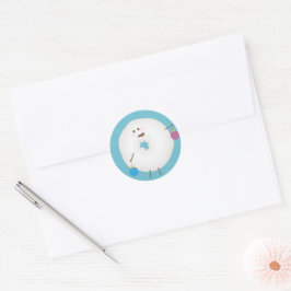 Kerstkaart met poedersuiker donut enveloppe zegel