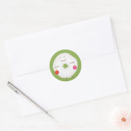 Kerstkaart met poedersuiker donut enveloppe zegel