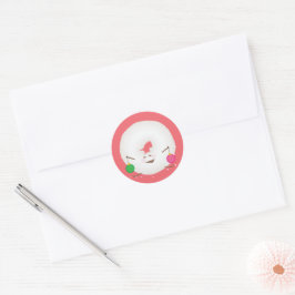 Kerstkaart met poedersuiker donut enveloppe zegel