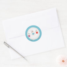 Kerstkaart met poedersuiker donut enveloppe zegel