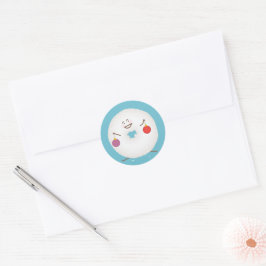 Kerstkaart met poedersuiker donut enveloppe zegel