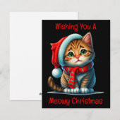 Kerstkaart met poes (Voorkant / Achterkant)