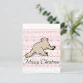 Kerstkaart met poes  (Staand voorkant)