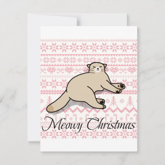 Kerstkaart met poes  (Voorkant)