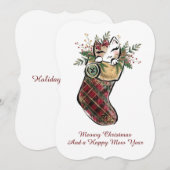 Kerstkaart met poes (Voorkant / Achterkant)