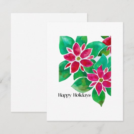 Kerstkaart met Poinsettia Modern (Voorkant / Achterkant)