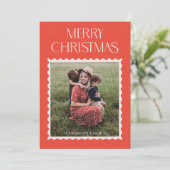 Kerstkaart met postzegelafdruk - Hulst (Staand voorkant)