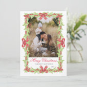 Kerstkaart met preppy foto kaart (Staand voorkant)