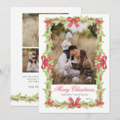 Kerstkaart met preppy foto kaart (Voorkant / Achterkant)