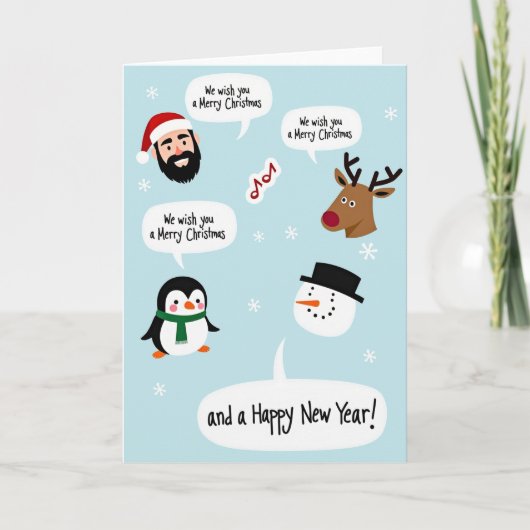 Kerstkaart met 'Prettig Kerstfeest' Kaart (Voorkant)