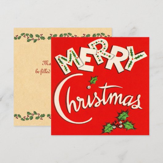 kerstkaart met prettige kerstdagen (Voorkant / Achterkant)