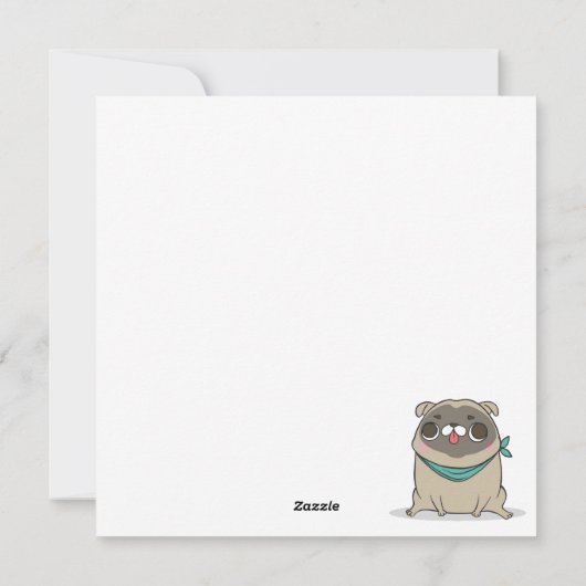 Kerstkaart met Pug-liefde (Achterkant)