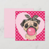 Kerstkaart met Pug-liefde (Voorkant / Achterkant)
