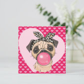 Kerstkaart met Pug-liefde (Staand voorkant)