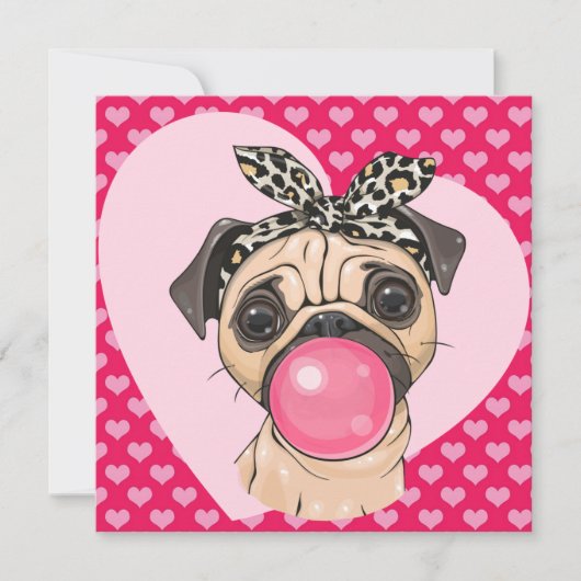 Kerstkaart met Pug-liefde (Voorkant)