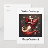 Kerstkaart met Raket-Kerstman Feestdagenkaart (Voorkant / Achterkant)