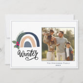 Kerstkaart met regenboogfoto in de winter (Voorkant)