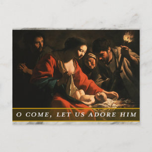 Kerstkaart met religieus thema briefkaart