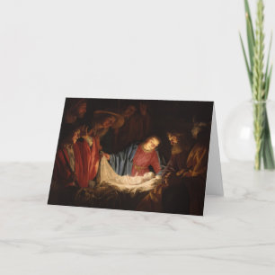 Kerstkaart met religieus thema feestdagen kaart