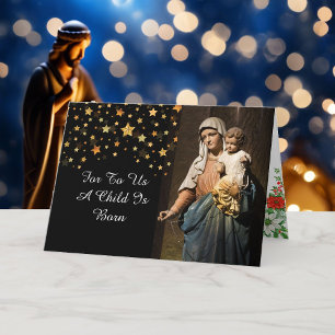 Kerstkaart met religieuze personalisatie handteken kaart