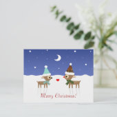 Kerstkaart met Rendier Vrienden Feestdagenkaart (Staand voorkant)