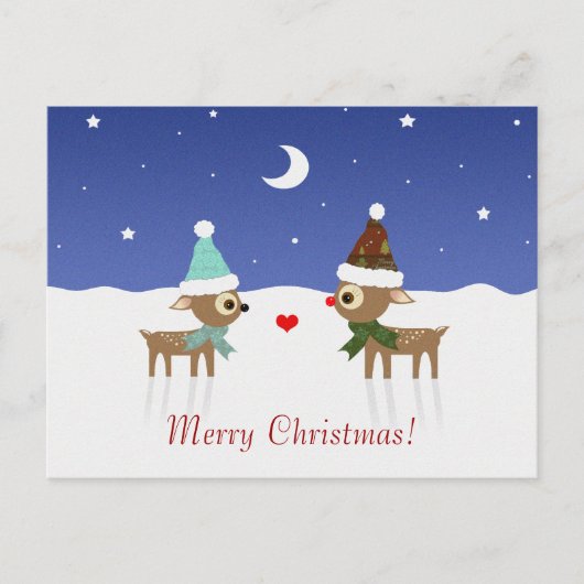 Kerstkaart met Rendier Vrienden Feestdagenkaart (Voorkant)