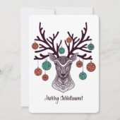 Kerstkaart met rendieren (Voorkant)