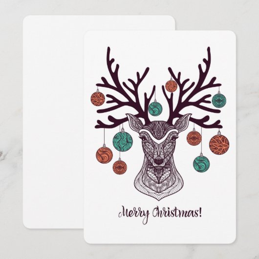 Kerstkaart met rendieren (Voorkant / Achterkant)