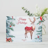 Kerstkaart met rendieren (Staand voorkant)