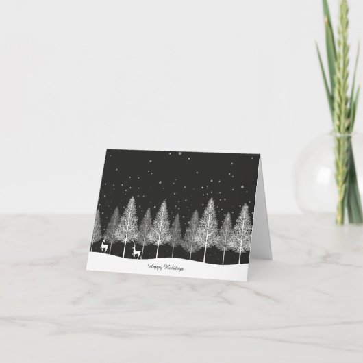Kerstkaart met rendieren bedankkaart (Voorkant)
