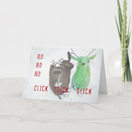 KERSTKAART met RENDIEREN Bedankkaart (Voorkant)