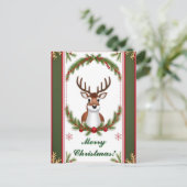 Kerstkaart met rendieren briefkaart (Staand voorkant)