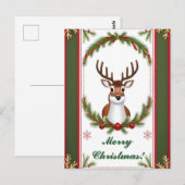 Kerstkaart met rendieren briefkaart (Voorkant / Achterkant)