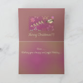 Kerstkaart met rendieren en sneeuwvlokken kaart (Binnen)